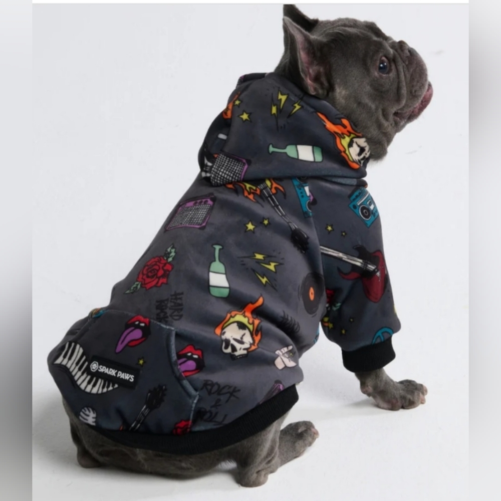 Spark Paws Gray Rock Graphic Hoodie for Dogs C344